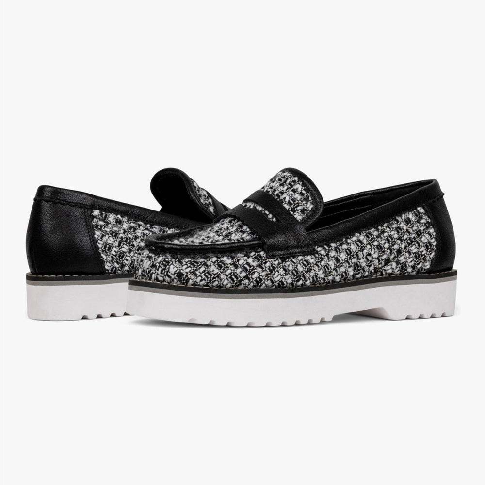 NYDJ Women’s Owen’s Boucle Loafer Black/White , 7, NEW
